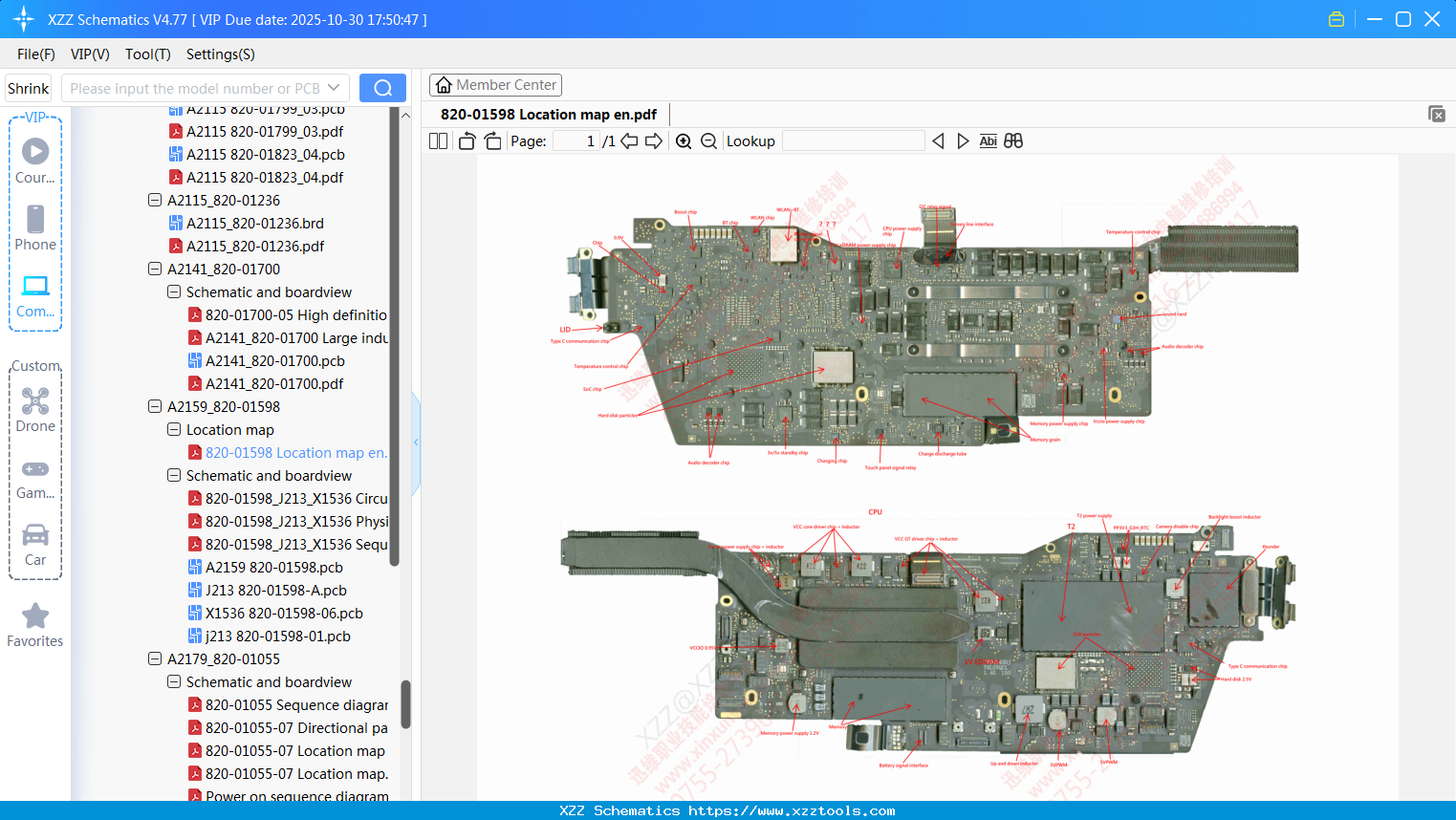 Laptop Apple 820-01598 Location Map En